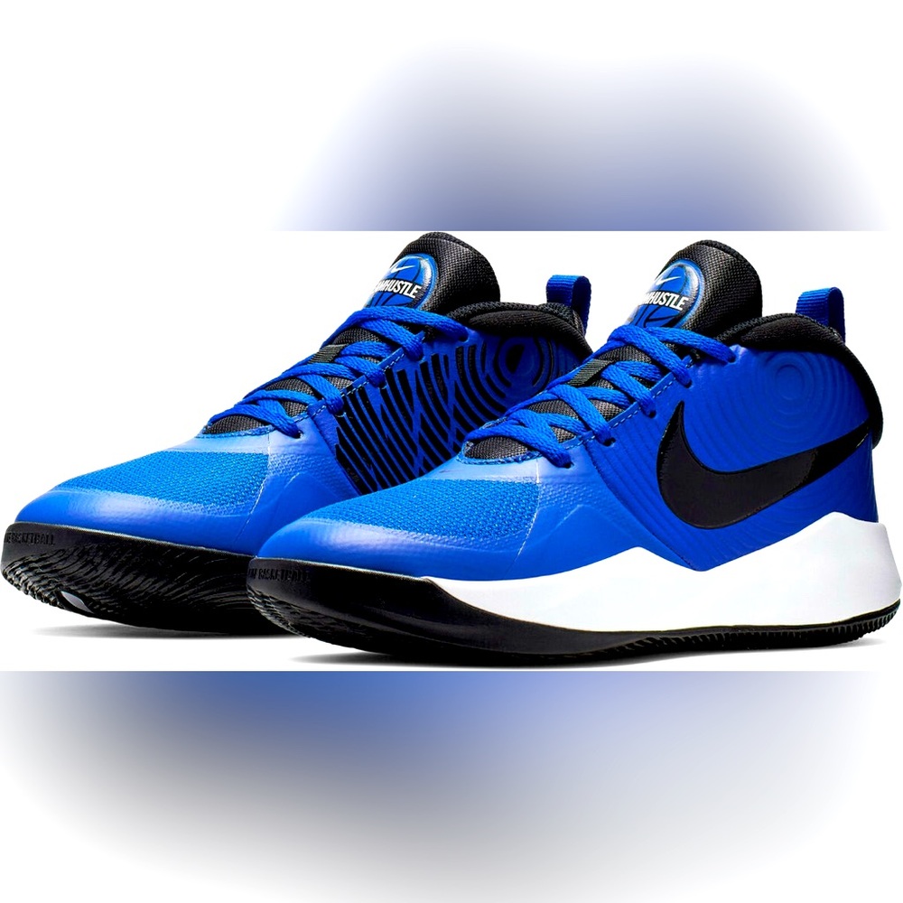 Nike Team Hustle D9 Size 6.5Y Blue & Black Style AQ4224-400